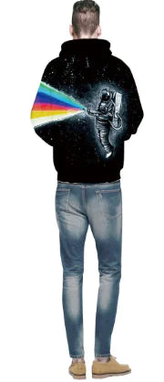 Casual Printed Hooded Loose Pullover Sweatshirt