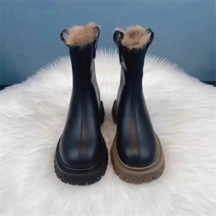 Botas de Neve com Tornozelo Antiderrapante e Forro de Lã Grossa
