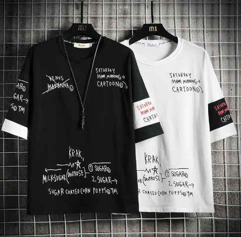 Camiseta Rasgada Oversized Vintage Hip Hop para o Verão