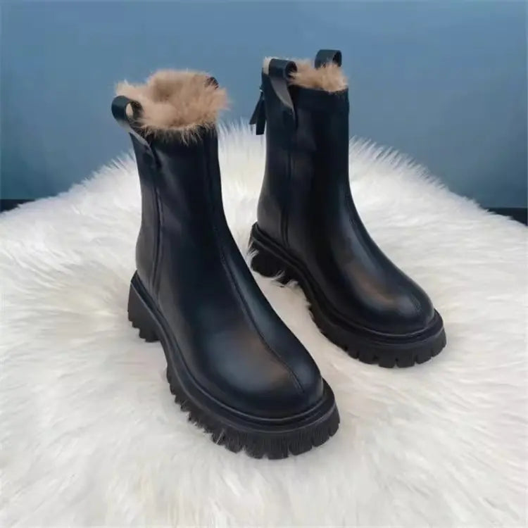 Botas de Neve com Tornozelo Antiderrapante e Forro de Lã Grossa