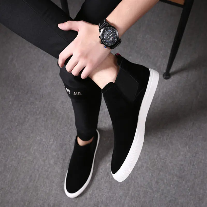 Botas Chelsea de Cano Alto Masculinas - Couro Legítimo Casual